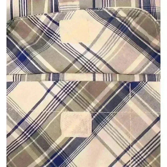 Haband Travelers Pear Snaps Plaid Pocketed Short Sleeve Men's Shirt Size M - Picture 6 of 7